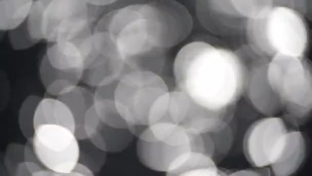Абстрактний Розмитий Відеоролик Боке Срібне Море Заході Сонця Сонце Відбивається — стокове відео