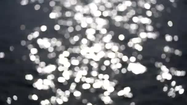Streszczenie Rozmazane Wideo Wygaszacz Bokeh Srebrne Morze Zachodzie Słońca Słońce — Wideo stockowe