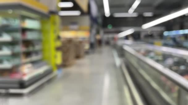 Fundo Borrado Caminhar Pelo Supermercado Fundo Borrado Interior Supermercado Com — Vídeo de Stock