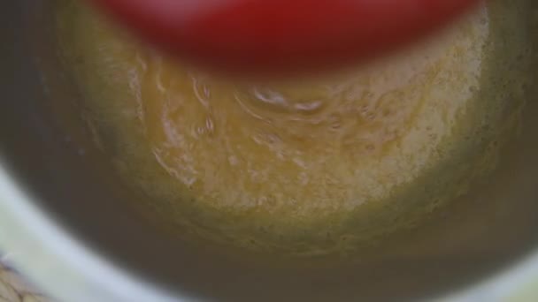 Mixing Ingredients Standing Kitchen Mixer Preparing Delicious Cream Make Cake — Video