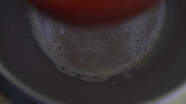 Mixing Ingredients Standing Kitchen Mixer Preparing Delicious Cream Make Cake — Vídeos de Stock