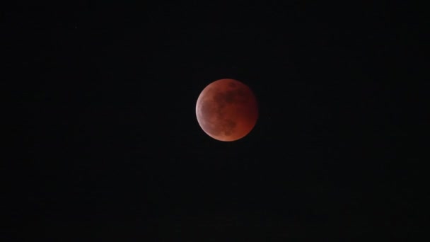 Time Lapse Lunar Eclipse Earth Shadow Moving Away Moon — Stock Video
