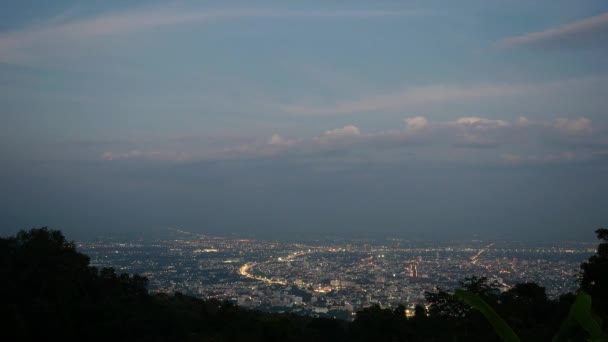 Time Lapse Lunaire Eclipse Déplaçant Dessus Ville Chiang Mai Thaïlande — Video