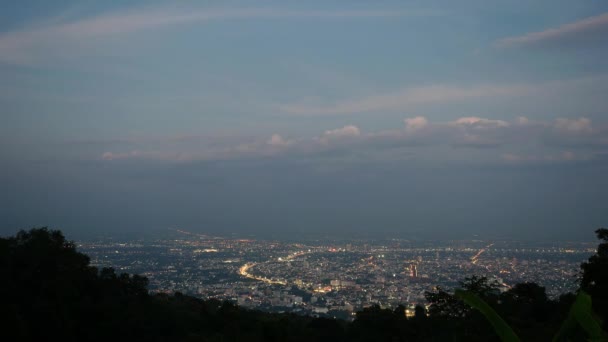 Time Lapse Lunar Eclipse Mueve Sobre Ciudad Chiang Mai Tailandia — Vídeo de stock