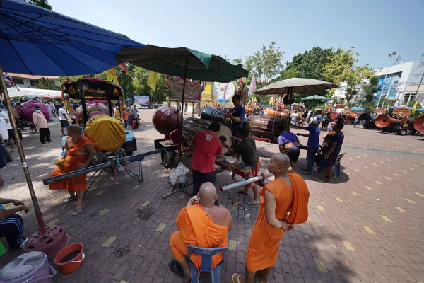 Lamphun Thailand April 2023 Klong Luang Lanna Style Big Drum — Stock Photo, Image