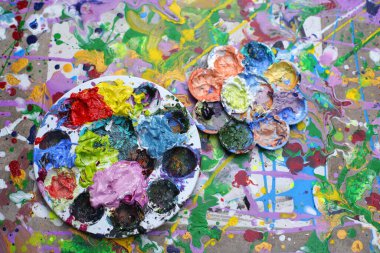 Arkaplan için palette yağlı boya boya boya.