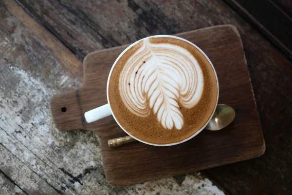 Latte Art Hot Coffee Nature Background — Stock Photo, Image