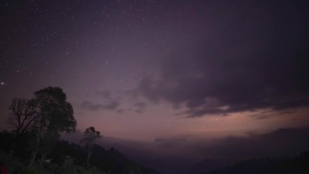 Time Lapse Geminid Meteor Douche Hadubi Berg Chiang Mai Thailand — Stockvideo