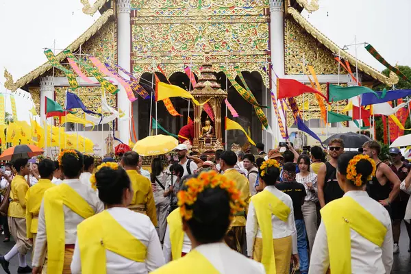 stock image CHIANG MAI, THAILAND - JUNE 3, 2024 : Inthakhin is an annual festival held at Wat Chedi Luang in Chiang Mai.