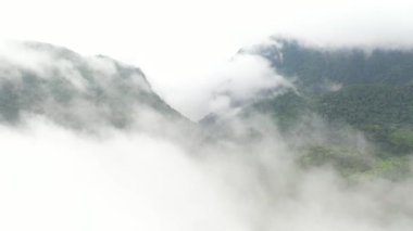 Hava manzaralı sisli Ban Pha Hee Tayland 'ın Chiang-Rai şehrinde ünlü bir yerdir.. 