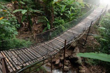 Chiang Mai 'de macera gezisi için asma köprü..