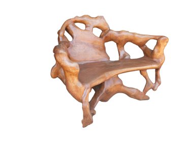 Beyaz arkaplanda ahşap sandalye tarzı.