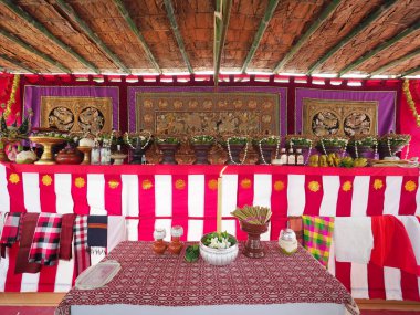 THAILAND - CHIANGMAI, 22 HAZİRAN 2025: Lanna halkının Chiang Mai 'deki geleneksel inancı hayalet yetiştirme geleneği.