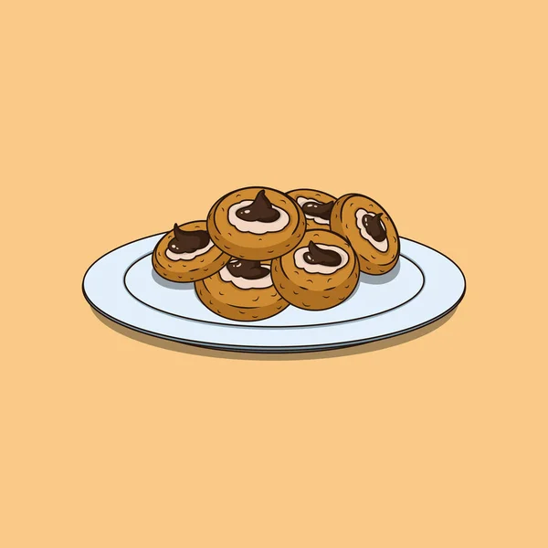 Illustration Vectorielle Des Cookies Danois Adapté Pour Les Illustrations Menu — Image vectorielle