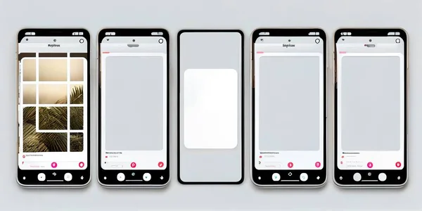 Set of realistic device screens mockup. Smartphone with blank screen for you design