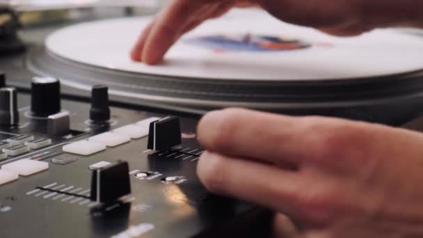 Repor Vinyl Rekord Analog Skivspelare Enhet Hip Hop Part Professionella — Stockvideo