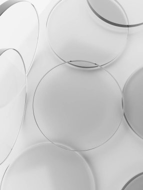 3D Rendering Geometric or Abstract Shape Acrylic or Glass Petri Dish or Plate Product Display Background for Summer Healthcare and Skincare Products.