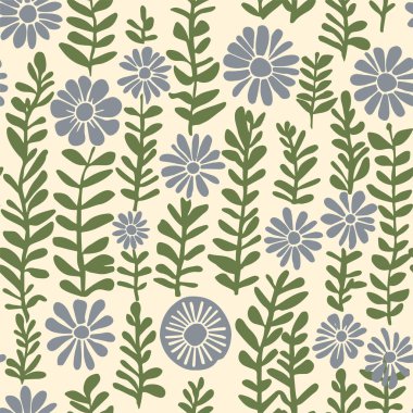 Vector Retro Vintage Abstract Floral Seamless Surface Pattern for Products or Wrapping Paper Prints.