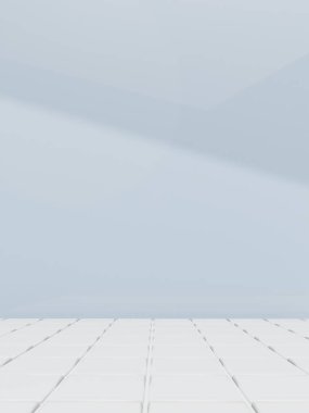 3 Boyutlu Hazırlama Banyosu veya Mutfak Pastel Döşemeleri Günışığı Arkaplanı Altında Tuvalet Malzemeleri veya Mutfak Malzemeleri Ekranı