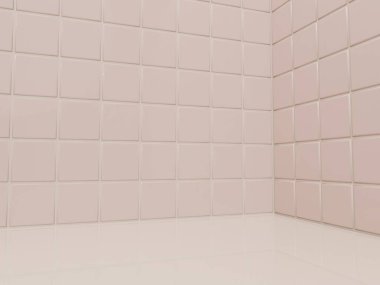 3 Boyutlu Hazırlama Banyosu veya Mutfak Pastel Döşemeleri Günışığı Arkaplanı Altında Tuvalet Malzemeleri veya Mutfak Malzemeleri Ekranı