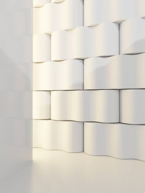 3D Rendering Minimal Stüdyo Çekimi Gün Işığı Ürünleri, Güzellik, Moda, Kozmetik ve Moda Ürünleri İçin Görünüm Arkaplanı ile Saf Beyaz.