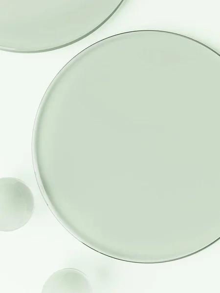 Rendering Geometrische Abstracte Vorm Pastel Green Acrylglas Platen Product Display — Stockfoto