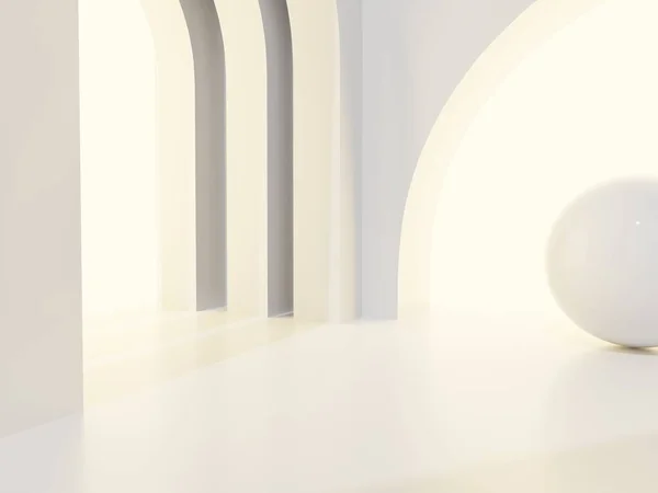 Weergave Minimal Studio Shot Pure White Met Zonlicht Product Display — Stockfoto