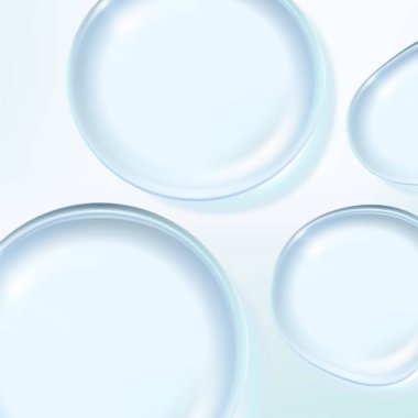 Vector Realistic Macro Beauty and Cosmetics Clear Gel or Foam Bubbles Element 3D Illustration for Poster, Book Cover or Advertisement Background.