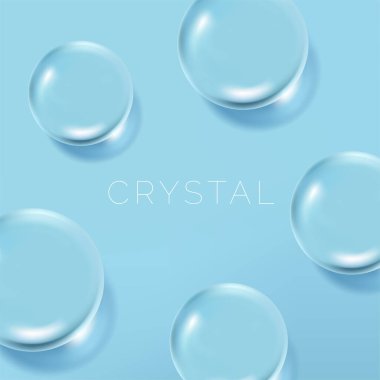 Vector Realistic Clear or White Crystal Sphere 3D illustration for Beauty and Cosmetics Poster, Book Cover or Advertisement Background.