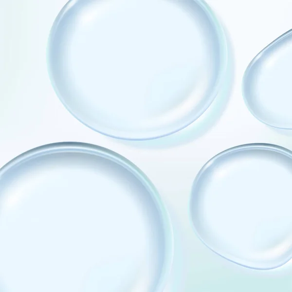 Vector Realistic Macro Beauty Cosmetics Clear Gel Foam Bubbles Element — Stockvektor