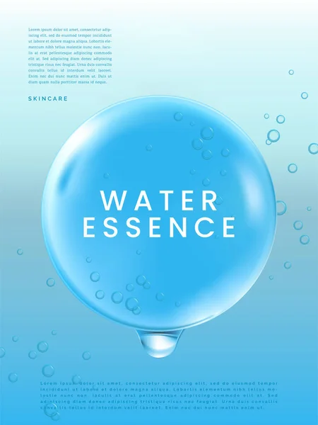 Vector Minimalist Abstract Waterdruppels Affiche Boekomslag Advertentie Achtergrond Lichtblauw — Stockvector