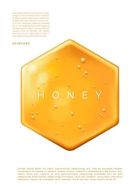 Vector Abstract Dripping Honey Element Illustration Sunlight Beauty Healthcare Poster — Stok Vektör