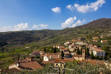 Arqua Petrarca, tarihi köy ve Euganean Hills, Veneto, İtalya