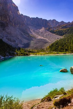 Lago di Sorapis, Dolomite Alpleri, İtalya, Avrupa