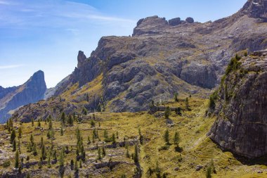 Cinque Torri, Passo Giau, Rock towers in the Italian Dolomites clipart