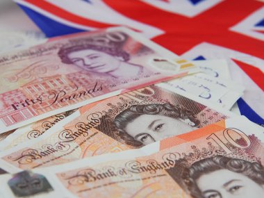 britain money pounds sterlings close up.