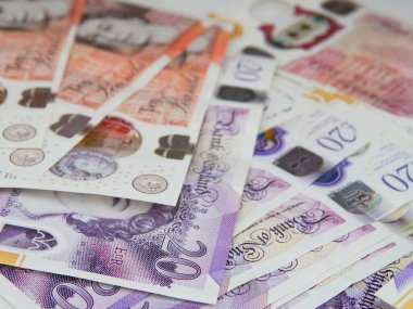 britain money pounds sterlings close up.