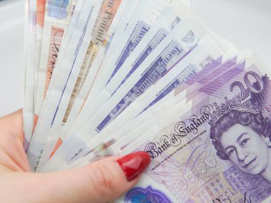 britain money pounds sterlings close up.