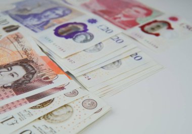 britain money pounds sterlings close up.