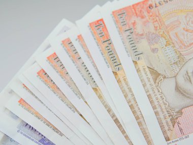 britain money pounds sterlings close up.