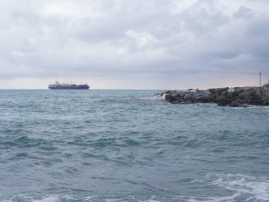 sea and rocks natural background copy space.