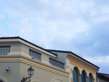 close up of colorful italian houses ,street architecture