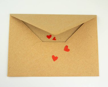 craft envelopes for sending letters to loved one ,st valentine's day message .