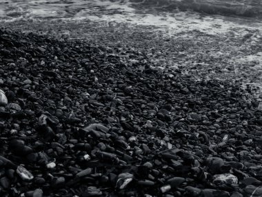 sea and rocks natural background black and white