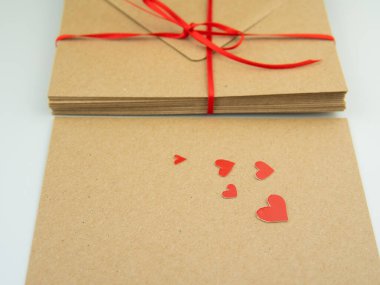 craft envelopes for sending letters to loved one ,st valentine's day message .