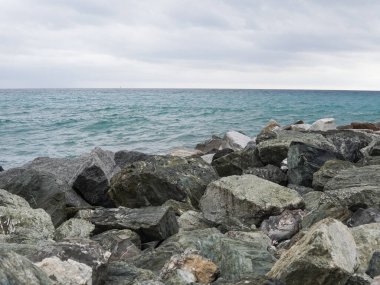 sea and rocks natural background copy space.