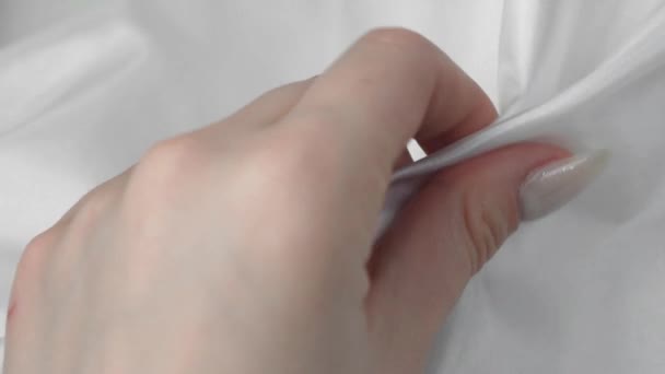 白色绸缎背景 有复制空间供登记 缎子背景 — 图库视频影像