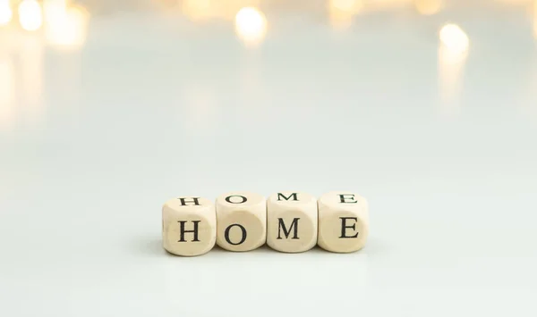 Wooden Beads Inscription Home Home Concept — Stock Photo, Image