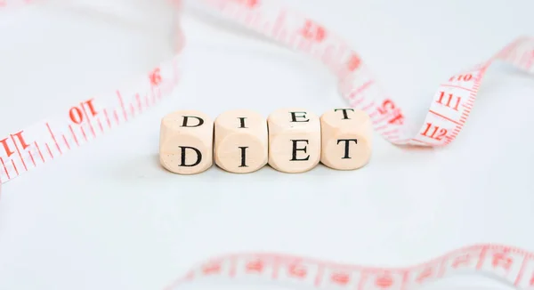 Dieta Inscrição Fundo Medida Vermelha Conceito Alimentação Saudável Foto Alta — Fotografia de Stock