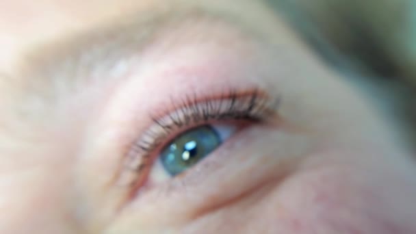 近视眼部与睫毛伸展 美容院治疗 — 图库视频影像